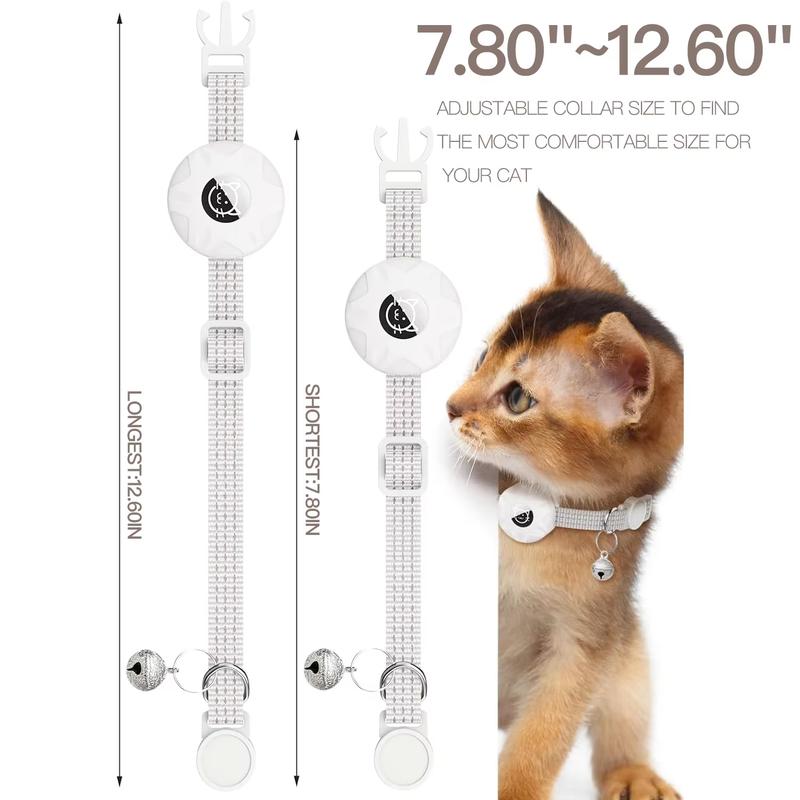 For Apple Airtag Cat Collar,Air Tag Pet Collar with Airtag Holder and Bell Reflective GPS Kitten Collar for Girl Boy Cats Gatos Does not apply pink  collar