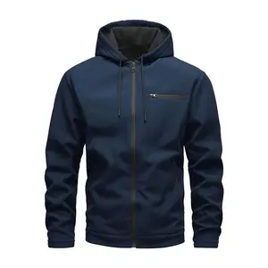 Men's Lightweight Casual Hooded Jacket with Pockets, Elastic Cuffs, Breathable and Comfortable for Sports Outfits Premium Outdoor Apparel