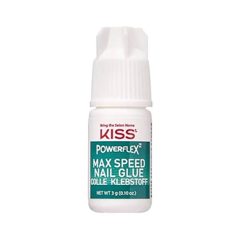 KISS PowerFlex Maximum Speed Nail Glue - Fast Drying Adhesive for Glue-On Nails & Repairs 0.10 oz (3g), Ideal for Tips & Wraps