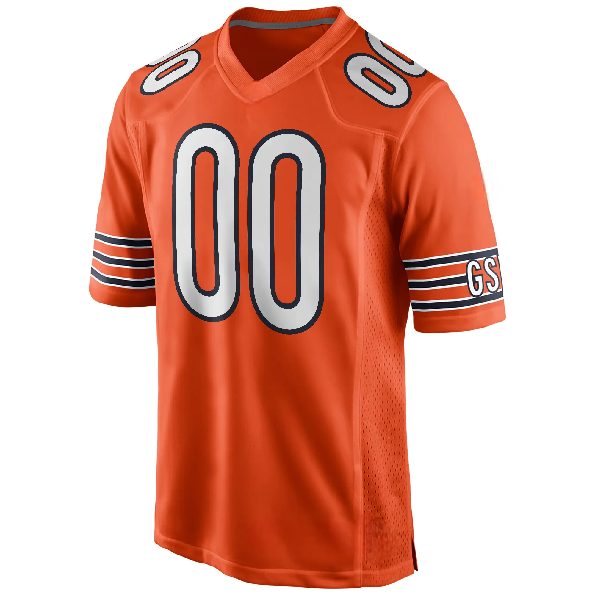 Personalized Orange Mesh Athletic Jersey with Bold Black Striped Detail – Custom Printed Name & Number Football Shirt, Premium Lightweight Quick-Dry Breathable Fabric, Retro Oversized Loose Fit Graphic Activewear for Game Day & Street Style