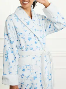 Women Winter Kimono Bathrobe Floral Print Warm L...