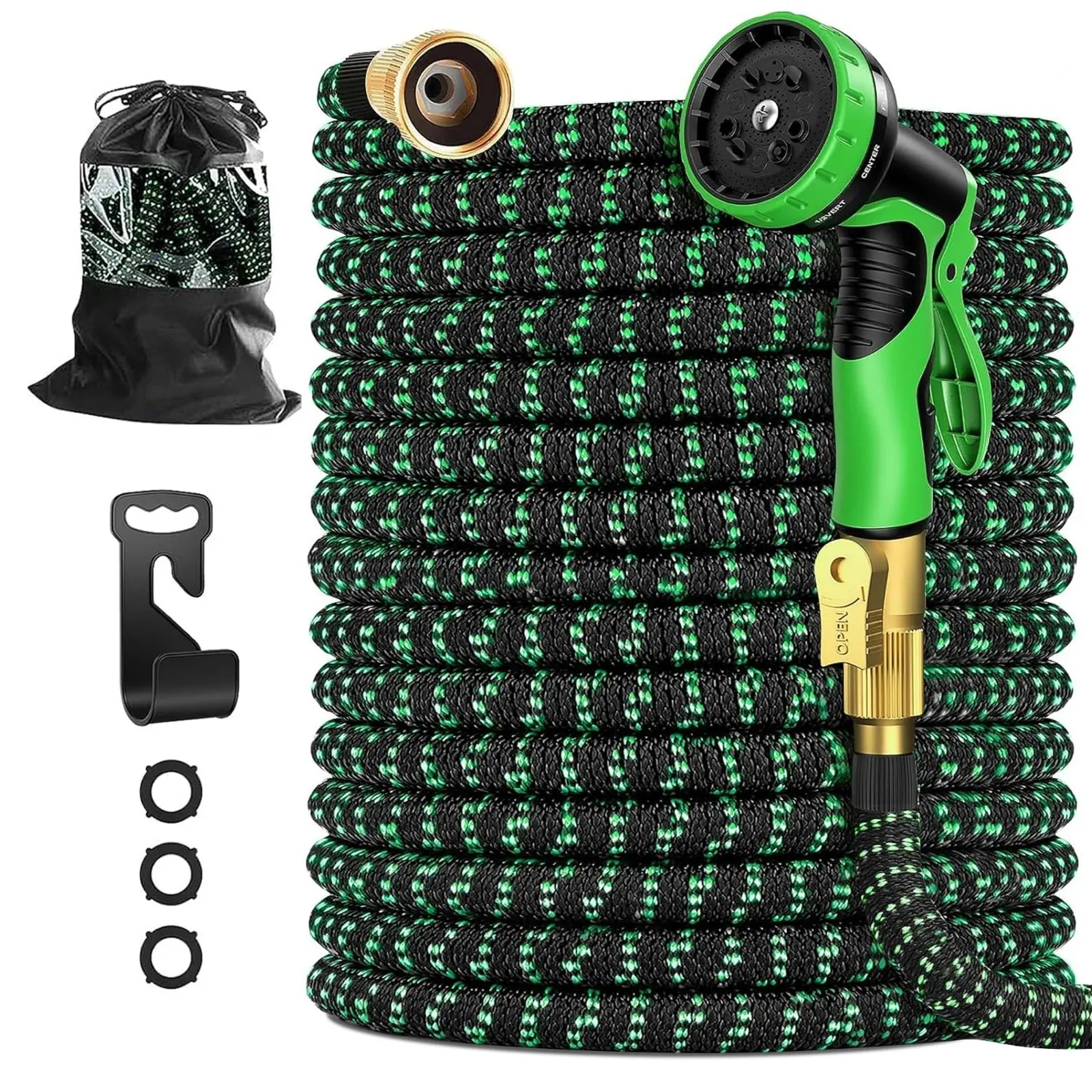25/50/75/100FT 4X Stronger Deluxe Heavy Duty Expandable Flexible Garden Water Hose for Gardening & Outdoor Use Strong Construction Versatile, Garden Hose Connector Summervibes fathersdaygift,campingessentials,outdoorfurnitureset,campinggear