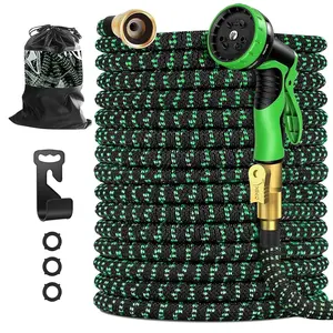 Retractable Garden Hose 25/50/75/100FT, Flexible Watering Equipment, Kink Free Leak Proof, 10 Pattern Spray Nozzle, Premium Latex Material, Durable Copper Connector, Ideal for Garden & Car Washing