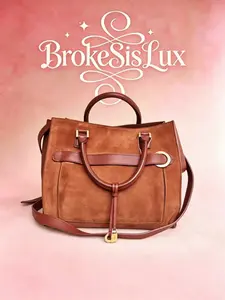Pre-owned Loro Piana Suede & Leather Tote Bag in Caramel Brown