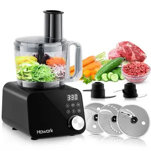HOWORK 12-Cup Food Processor & Vegetable Chopper for Slicing Shredding Chopping and Pureeing with Easy-to-Clean Bowl Scraper for Meal Prep and Busy Moms - Meat Shredder Machine