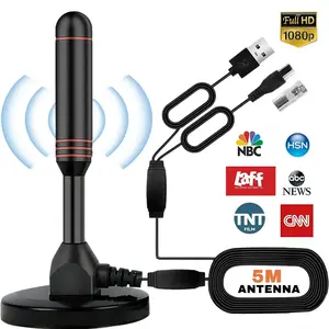 Long Range Digital TV Antenna-with Amplified Digital HDTV 360° Reception for Smart & Traditional TV, Magnetic Base, Enjoy Free Local Channels with Crystal, Supports 4K, 1080P, Portable Antennas, High Performmance Coaxial Cable