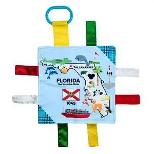 Florida State Tag Toy Crinkle Square That Teaches Facts