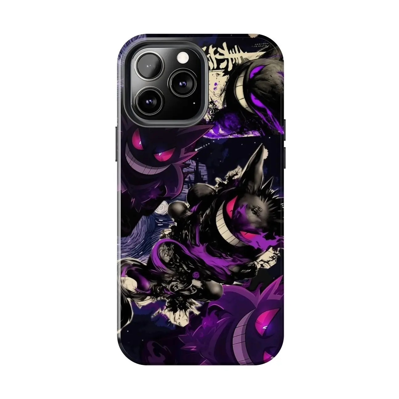 Dark Purple Shadow Ghost Monster G-Gengar P0kemon Phone Case for iPhone 17-7 Pro Max Plus & Samsung Galaxy S26-S21 Ultra Plus, G-Gar Pocket Monster Style Cover Z