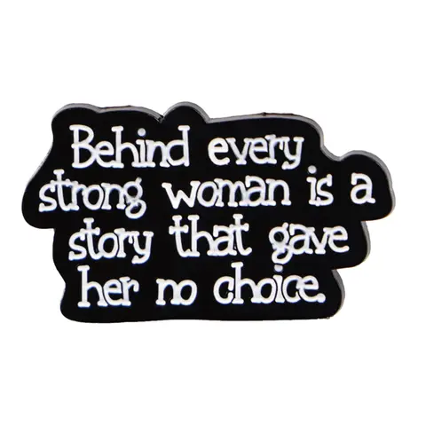 Strong Women Cartoon Letter Brooch Pin, Zinc Alloy Chest Pin for Backpacks, Briefcases & Clothing Accessories, Casual Decorative Accessory, Durable Metal Pins