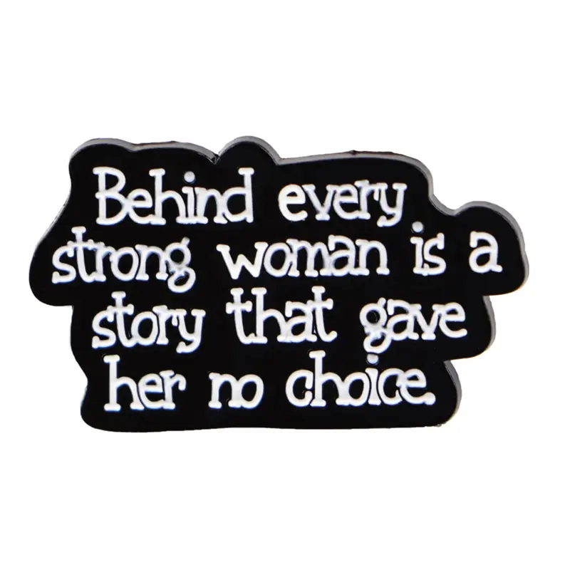 Strong Women Cartoon Letter Brooch Pin, Zinc Alloy Chest Pin for Backpacks, Briefcases & Clothing Accessories, Casual Decorative Accessory, Durable Metal Pins