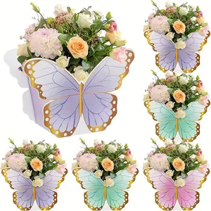 Butterfly Shaped Flower Box, 12pcs/set 3D Paper Flower Box, Flower Box Decoration Supplies for Wedding Birthday Party Anniversary, Exquisite Gift Box Decor Gifts, Spring Decor 2024