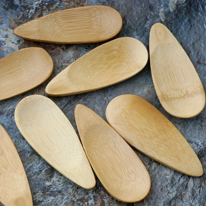 1pc, Mini Spoon, Creative Small Bamboo Spoon, Tea Spoon Compact Mini Coffee Spoon Jam Dressing Teaspoon, Short Handle Tea Spoon, Tea Ceremony Dessert Spoon, Ice Cream Spoon, Kitchen Stuff