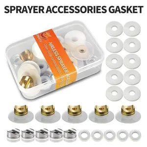 ZHUITU 15PCS Airless Spray Machine Gasket Kit - Universal Crescent Joint Spacers, Seals, Nylon Copper Replacement Parts for Budget Paint Guns, Home Wall Fence Painting (HVLP Pulverizador Compatible)