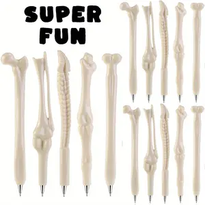 Super Fun15/ 5 Pcs Skeleton Finger Ballpoint Pens - Bone Pen with Smooth Black Ink, Nurses, Halloween, Party Pranks, Office & School Gag Gifts - Fun Novelty Writing Tool for Adults & Teens (Ages 14+)
