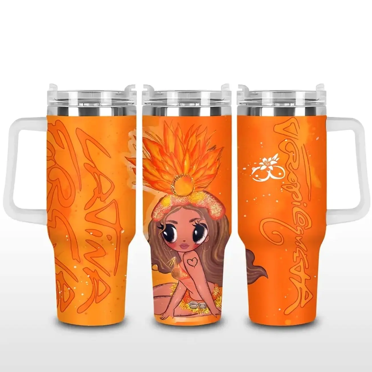 La Bichota Inspired V1 20oz/30oz/40oz Stainless Steel Tumbler with Handle – Tropical Tour 2026 Double Wall Vacuum Insulated Travel Mug, Latin Pop Aesthetic Fan Gift
