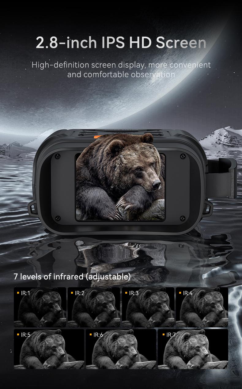 HD Digital Night Vision Binoculars, 1080P Night Vision Goggles with 800m Viewing Range, 2.8" Screen Photo Video Recording, Infrared Night Vision Device for Hunting, Camping, Surveillance, Wildlife Observation