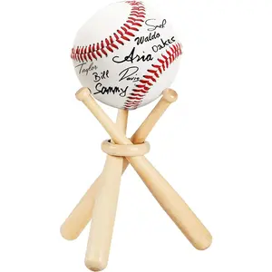 Baseball Stand and Holders Display Case for Balls Wooden Bat Display Stand Centerpieces for Tables for Kids and Sports Lovers