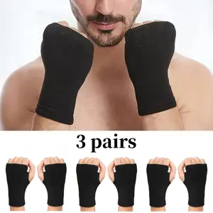 Palm Brace Wrist Support Sleeves 3 Pairs Fitness Sports Gloves for Men and Women Beauty & Personal Care