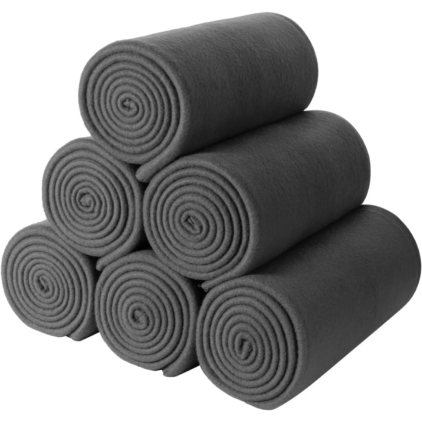 Fleece Throw Blanket Pack of 6 Blankets Bulk for Couch Bed 50x60  Blanket Polar Fleece Fabric Soft Cozy Travel Blankets Lightweight Small Throws Wedding Gifts Yard Dark Grey