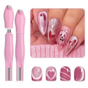 3 in 1 Nail Magnet Tool, Upgraded Nail Magnet Pens, Multi-Function Magnet Stick 3D Magnetic Cat Eye Gel Polish Nail Art, for Salon or Studio or Home