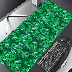 Money Pattern Mouse Pad, Rectangle Gaming Mouse Pad, Non-slip Rubber Base Mousepad, Office Desk Keyboard Mouse Mat for Home Office Game Room Desk, Desk Accessories