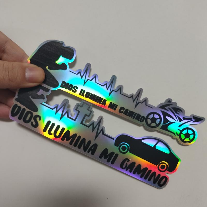 [Pack of 2] Car stickers, can be used to decorate car bodies and motorcycle helmets, laser reflective, creatively scratch-resistant, suitable for cars, trucks, SUVs, glass doors, windows, and refrigerators - multicolor -