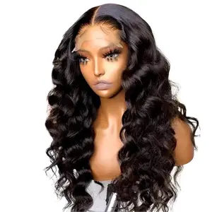 LHH 180 Density Brazilian Hair body wave lace wig. 13x4- T Part- Transparent Lace Natrual Wave Wig For Women long wavy front hair fashion