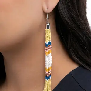 Colorful Beaded Earrings for Women - Stylish Dangle Earrings with Multicolor Beads for Everyday Wear
