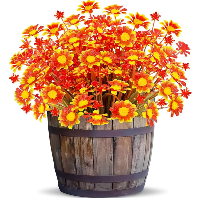 8 Bundles Artificial Fall Flowers Fake Mums for Outdoors Fall ...