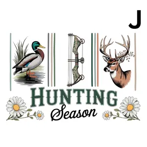 Hunting Season Designs H-L Choose From 5 Designs Direct To Film Print, DTF Print, Ready To Press Print For T-Shirts