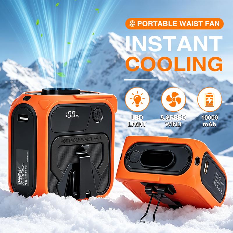 waist cooling fanwaist cooling fan - 5400mAh Phone Power Bank & 18H Max Runtime, 5-Speed Control, Built-in LED & SOS Flashing Light. Ideal for Jobsite Workers, Camping, Fishing, Sports, Hiking & Travel.,back to school,back to school haul