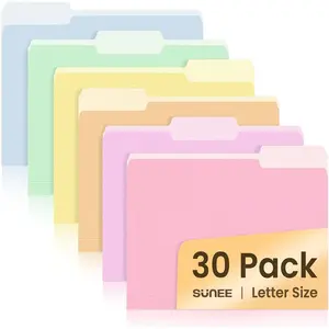 File Folders, 30 Pack Manilla Folders 8.5 x 11, Colored File Folders Home Office School Supplies for Documents Files Paper, 6 Bright Colors