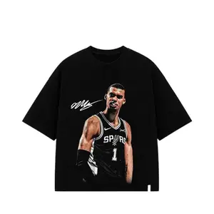 Victor Wembanyama Wemby "Clutch" Graphic T-Shirt for Spurs Nation Fans, San Antonio Basketball Streetwear Tee, Retro Hoops Graphic Shirt, Oversized Unisex Fan Apparel, Game Day Sports Tee, Premium Cotton Basketball Gift for Men Women