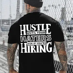 HUSTLE UNTIL YOUR HATERS Tshirt, Aesthetic Tatoo Outfits, Streetwear Style, Retro Vintage Y2k Men Graphic Tees