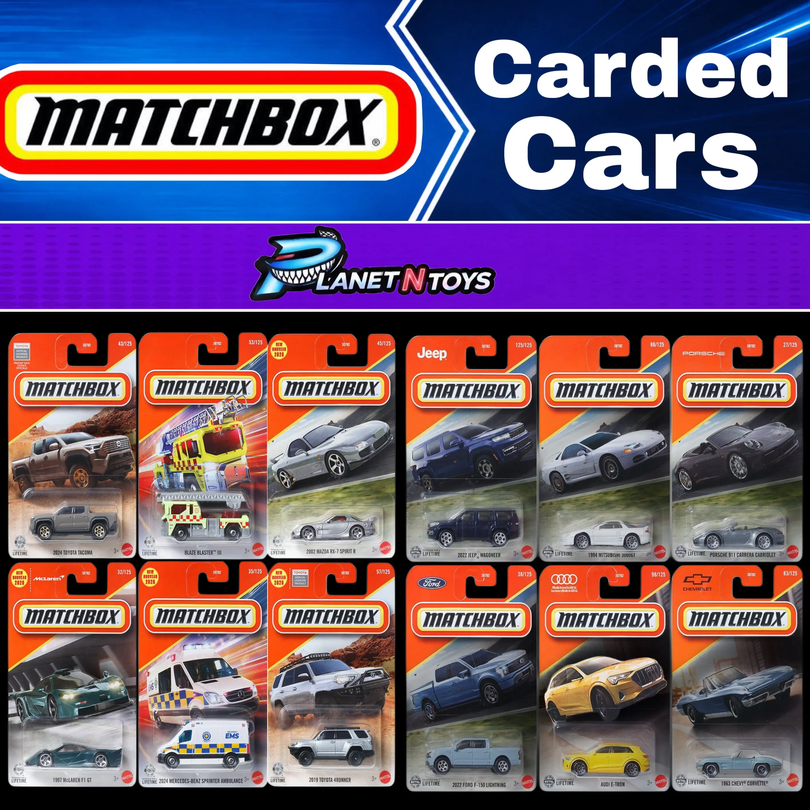 Matchbox 1:64 Diecast Assorted Carded Cars Matchbox 1:64 Diecast Assorted Carded Cars