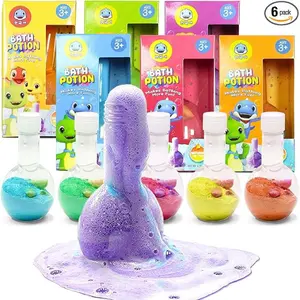Bath Toys Kids Bath Bombs Potion, 6 Pack Non-Toxic Bathtub Colorful Foam Bubble Science Sensory Bath Play Soap Magical Fizzes Eruption Tub Safe and Stain Free for Ages 3+ Boys Girls Toddlers
