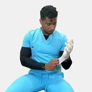 Men's Teal Alpha Style Jogger Scrub pants with pockets and comfortable stretch