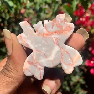 Red Vein Jasper Crystal Spider Carving Home Ornament