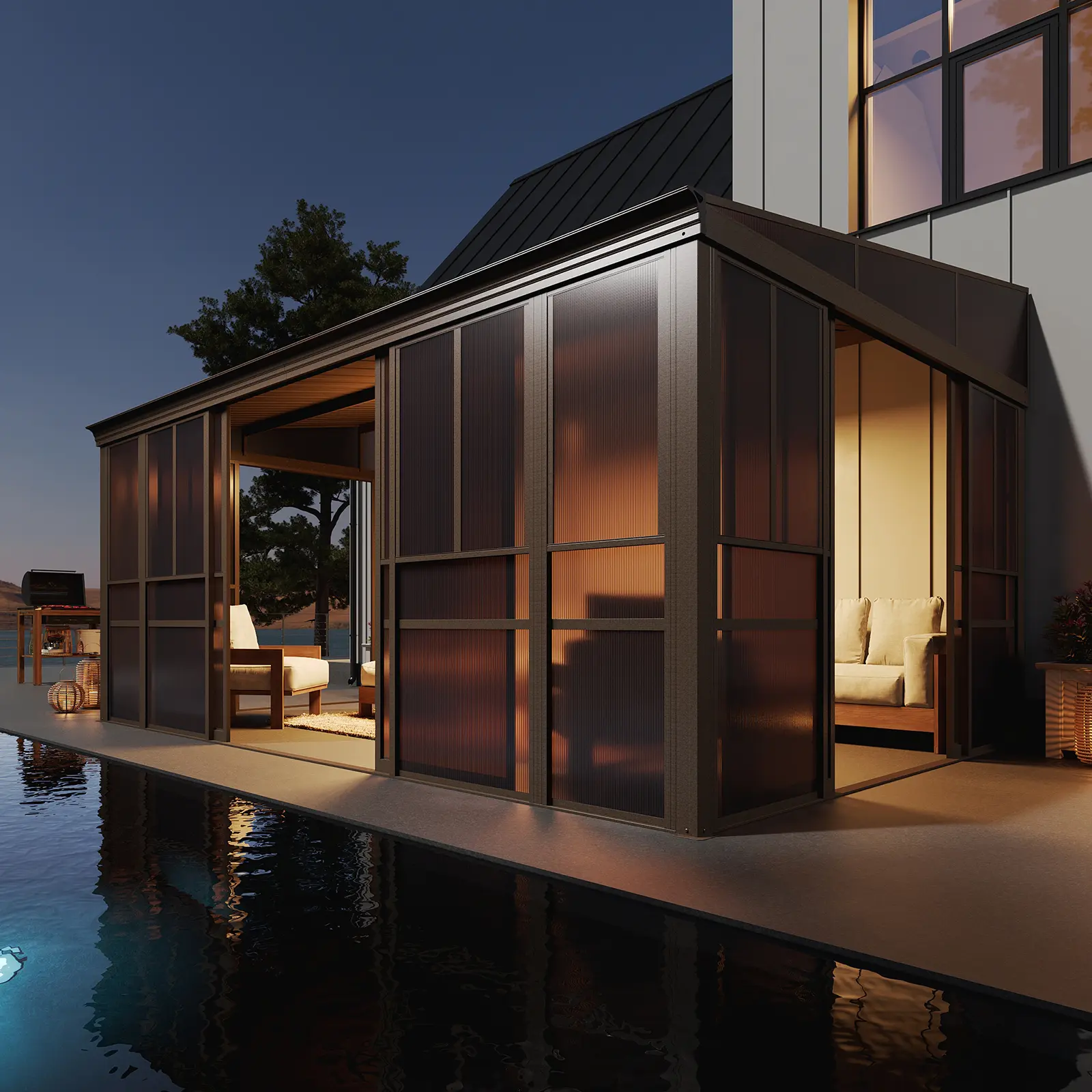 Aoxun 10x12/12x14/12x16FT Wall Mounted Sunroom, Aluminum Frame Patio Enclosure with Sliding Mesh Windows, Metal Roof, Efficient Drainage System, All Season Outdoor Solarium for Backyard