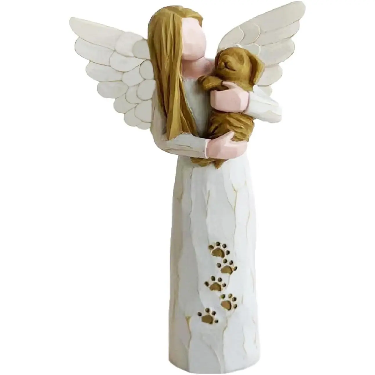Dog Memorial Gifts for Loss of Dog, Pet Memorial Resin Angel Statues Sculpting Angels Pet Sympathy Gifts (White)