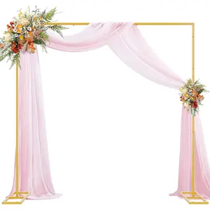 8x8FT Backdrop Stand Heavy Duty Pipe and Drape Kit with Base, Square Adjustable Backdrop Stand for Wedding Birthday Party Photo Booth Background Photography Exhibition Decoration