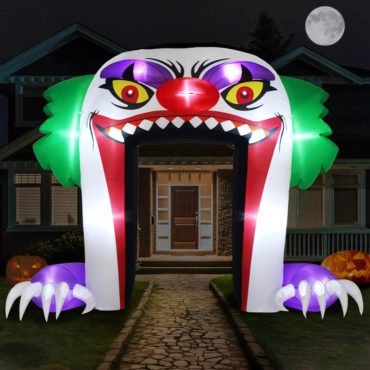 Giant 10FT 2026 Halloween Inflatables Clown Archway Outdoor Decorations – Scary Halloween Arch Blow Up Yard Decorations for Front Yard Lawn Garden Decor