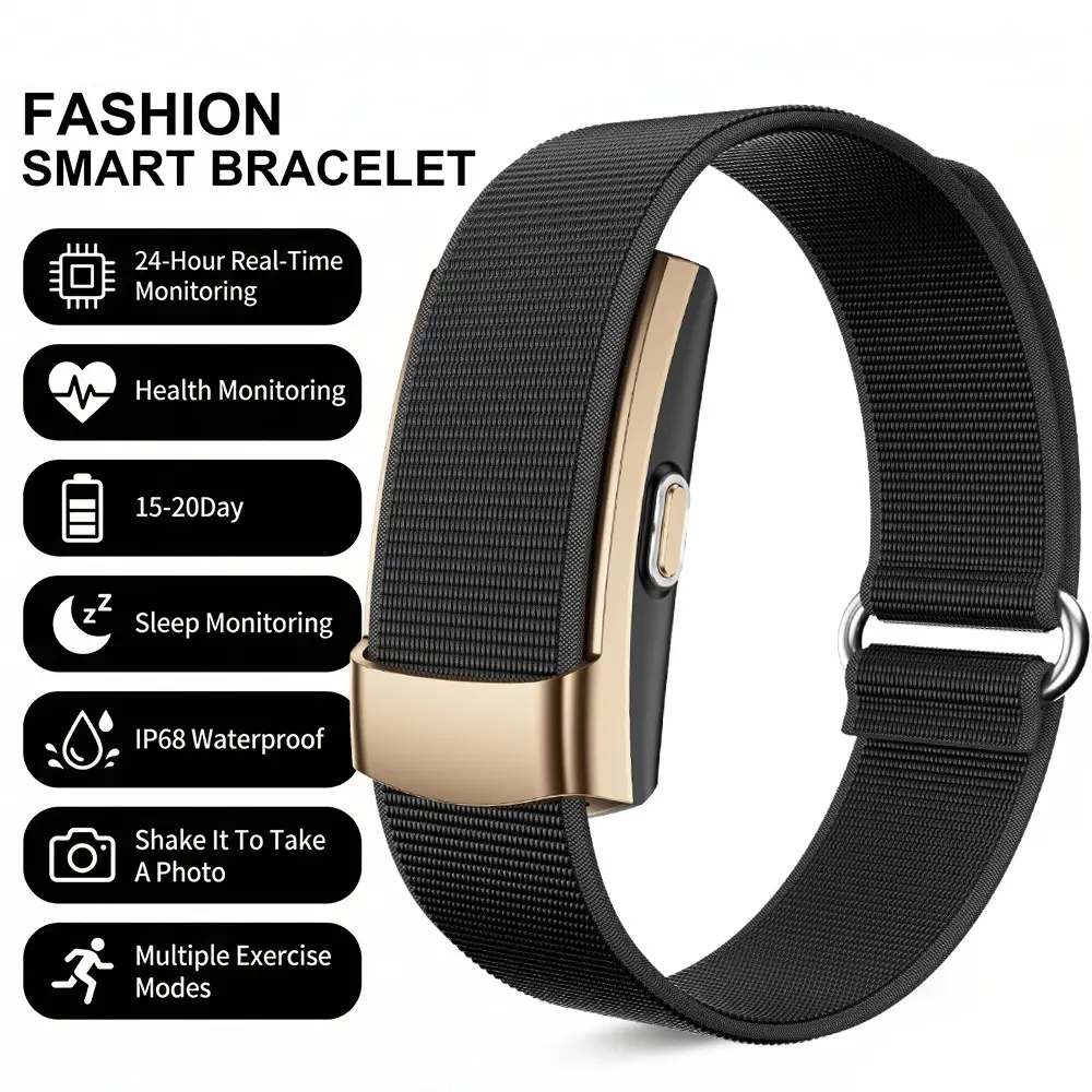 Ultra-Thin Smart Watch, Multi-Function Step Counter, Sleep Monitor, Period Reminder, Shake-To-Capture, Compatible with iPhone/android, Elegant Design