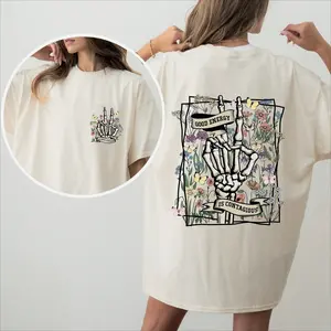 Good Energy Is Contagious, Skeleton, Butterfly Tshirt, Women's Crew Neck