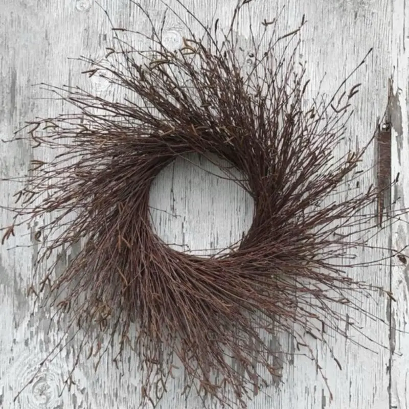 Dried Birch Wreath - Natural Rustic Decor for Home & Garden - Perfect for Fall & Winter Decorations