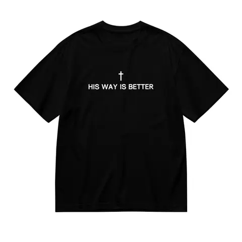 Women's His Way Is Better Christian T-Shirt - Dark Gray Faith Shirt with "HIS WAY IS BETTER", Minimalist Religious Apparel for Church, Bible Study - Inspirational Gift for Teens & Christians, Faithbased Clothing, Casual Church Wear, Durable Construction,