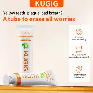 KUGIG Whitening Toothpaste Fluoride-Free for Sensitive Teeth, Helps Remove Plaque and Stains, Brighten Teeth, and Support Gum Health with Long-Lasting Mint Freshness