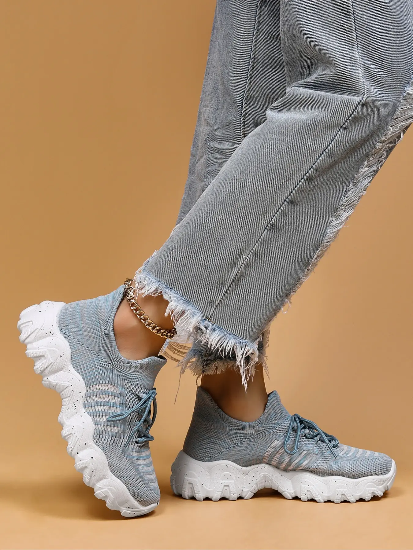 Women's Fashionable Breathable Mesh Sneakers, Trendy Running Shoes, Casual Comfortable Sporty Running Shoes, Female All-match Round Toe Shoes for Daily Wear, Casual Running Footwear, Running Sports Footwear