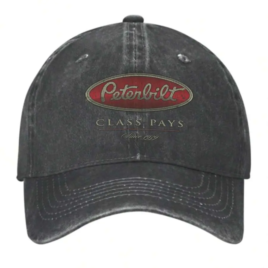 Peterbilt Class Pays 1939 Unisex Vintage Washed Cotton Casual Hat - Adjustable Classic Baseball Dad Style Cap, High Quality Athletic Training Sports & Outdoor Accessory for Men, Classic Baseball Cap, High Quality Hat