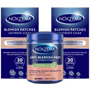 Noxzema Ultimate Clear Anti-Blemish Pads (90) + Blemish Patches 2-Pack (60)